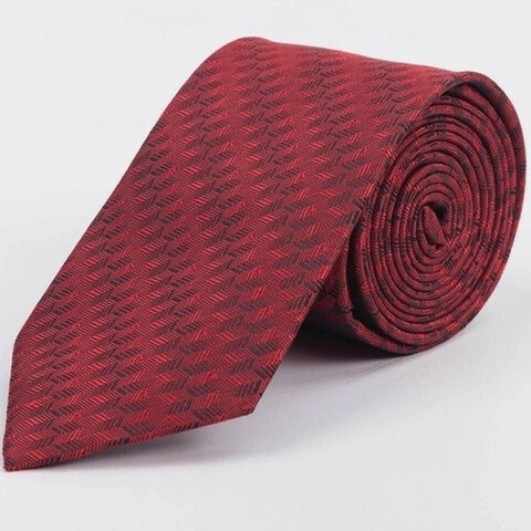 Аренда галстука бордового цвета с узором для мужского костюма