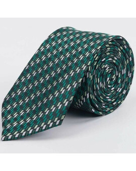 Прокат галстука зеленого цвета в узорную полоску для мужских костюмов, изображение 1