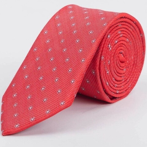 Прокат галстука светло-красного цвета с белым узором для мужских костюмов