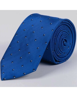 Синий галстук в полоску напрокат с двухцветным узором для мужского костюма, изображение 1