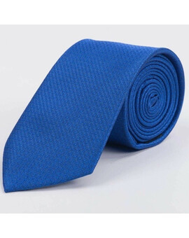 Галстук напрокат синего цвета с фактурным кольцевым узором для мужского костюма, изображение 1