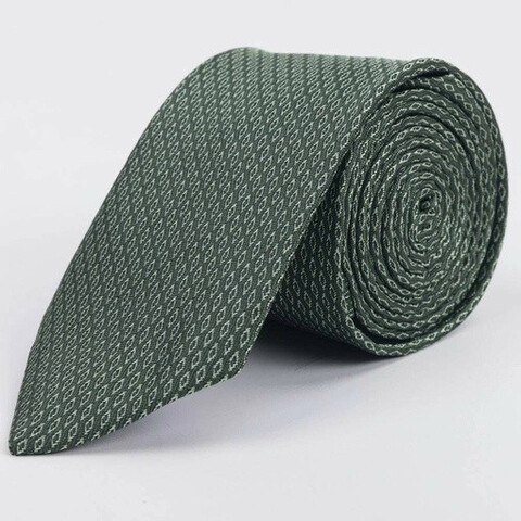 Галстук напрокат желтого оттенка с мелким ромбовидным узором для мужских костюмов