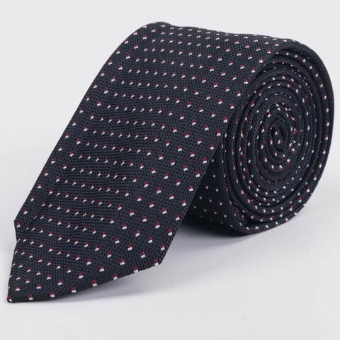 Черный галстук в аренду с кросно-белым узором для мужского костюма