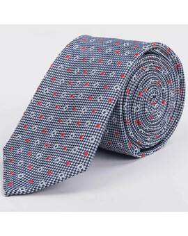 Фактурный галстук серого цвета в аренду с узорами оранжевого и белого цвета для мужского костюма, изображение 1