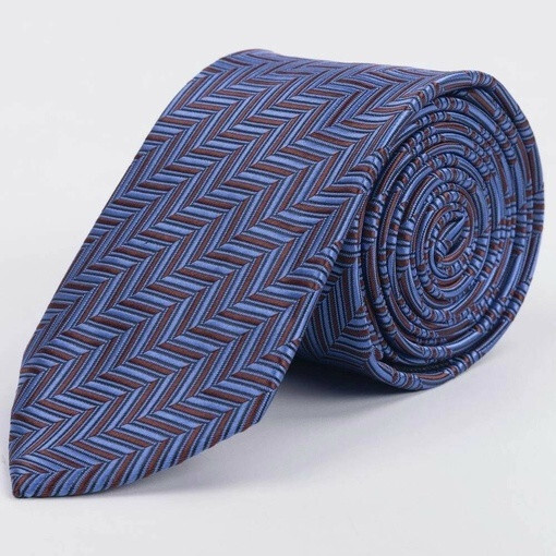 Сиреневый галстук в аренду с коричневым узором в елку для мужских костюмов