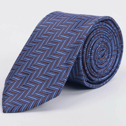 Сиреневый галстук в аренду с коричневым узором в елку для мужских костюмов