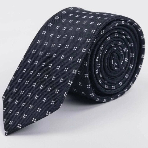 Арендовать черный галстук с белым узором для мужского костюма