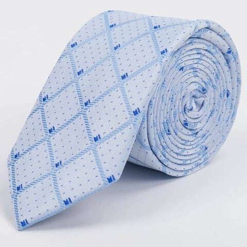 Арендовать голубой галстук в крупную клетку для мужского костюма