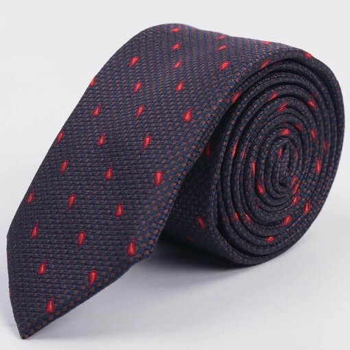 Арендовать галстук коричневого цвета с красным узором для мужского костюма