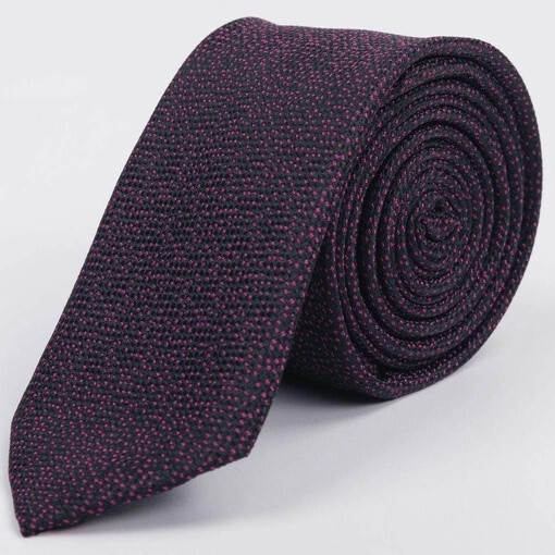 Арендовать галстук фиолетового цвета с черным точечным узором для мужского костюма