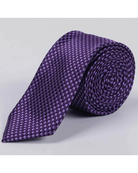 Аренда фиолетового галстука с мелким шахматным узором для мужского костюма, изображение 1