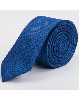 Аренда синего галстука с мелким шахматным узором для мужского костюма, изображение 1