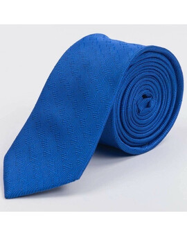 Аренда синего галстука с фактурным узором для мужского костюма, изображение 1