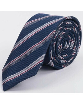 Аренда синего галстука в разноцветную полосу для мужских костюмов, изображение 1