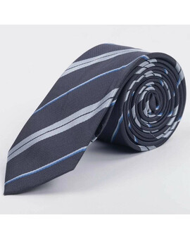 Прокат серого галстука в разноцветную полосу мульти для мужского костюма, изображение 1