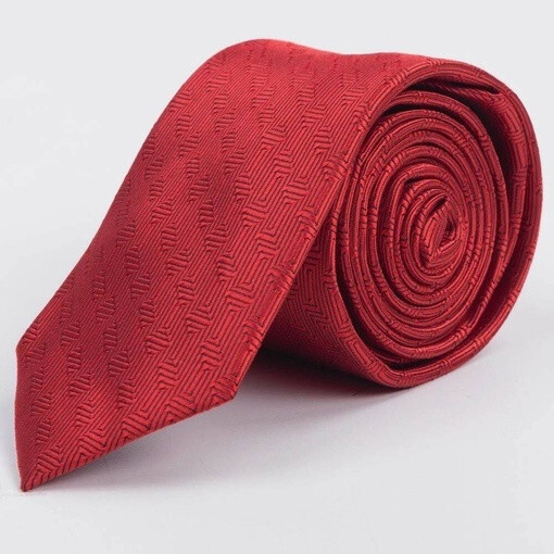 Прокат фактурного галстука ярко-красного цвета с ромбовидным узором для мужского костюма