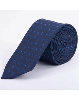 Прокат галстука темно-синего цвета с фактурным узором для мужских костюмов, изображение 1