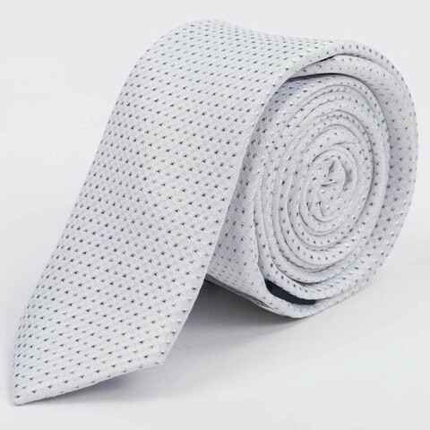 Прокат узкого галстука белого цвета с узором для мужских костюмов