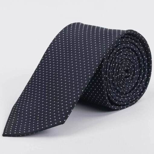 Арендовать черный галстук с белым точечным узором для мужских костюмов