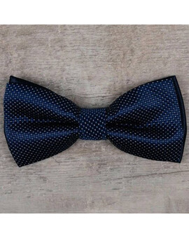Аренда бабочки темно-синего цвета с мелким узором для мужского костюма, изображение 1