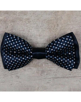 Аренда бабочки синего цвета с разноцветным мелким круглым узором для мужского костюма, изображение 1