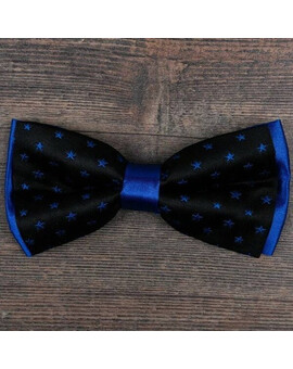 Аренда бабочки синего цвета с узором звезд для мужских костюмов, изображение 1