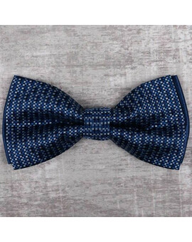 Аренд бабочки темно-синего цвета в мелкую клетку для мужских костюмов, изображение 1