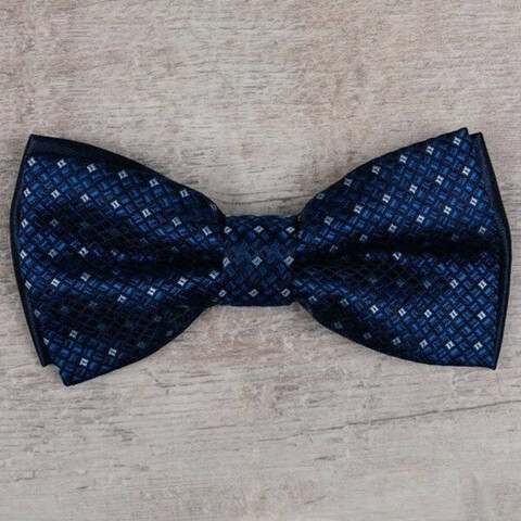 Аренда бабочки темно-синего цвета с разноцветным узором для мужских костюмов