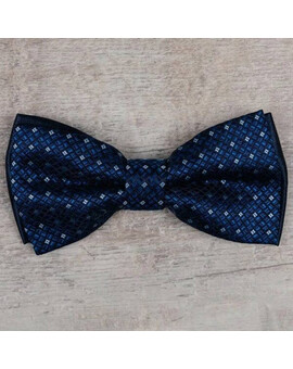 Аренда бабочки темно-синего цвета с разноцветным узором для мужских костюмов, изображение 1