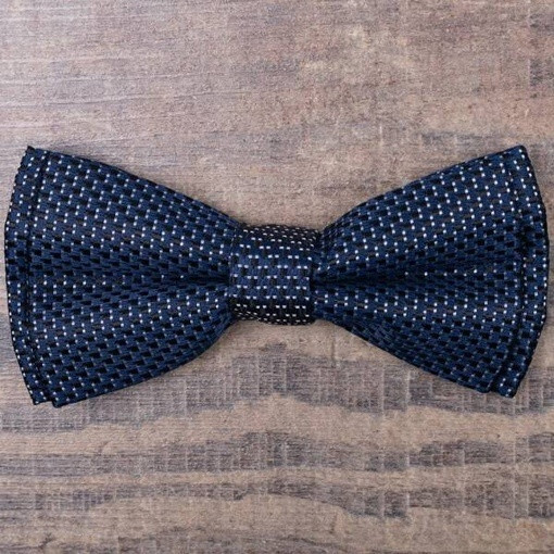 Темно-синяя бабочка в аренду с белым узором для мужских костюмов