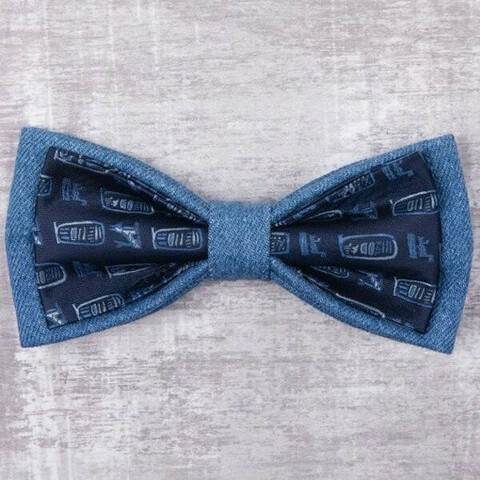 Аренда джинсовой бабочки с абстрактным узором для мужских костюмов