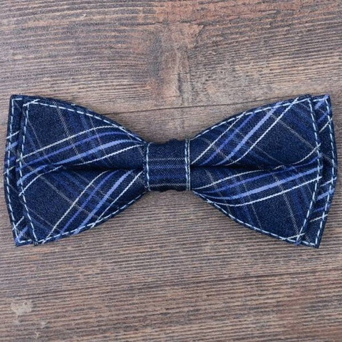 Аренда бабочки синего цвета в крупную клетку для мужских костюмов