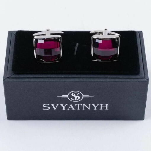 Аренда запонок пурпурно-розового цвета для мужских костюмов