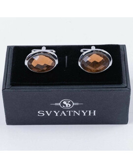 Аренда запонок с оранжевыми вставками для мужских костюмов, изображение 1