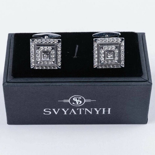 Прокат запонок квадратной формы с украшениями для мужского костюма