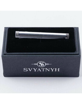 Аренда классического зажима с элементами гравировки по краям для мужских костюмов, изображение 1